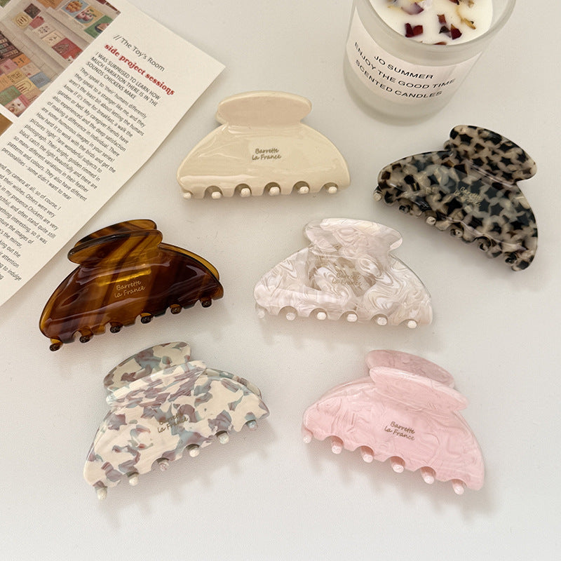 Scalloped Edge Acetate Hair Claw Clip