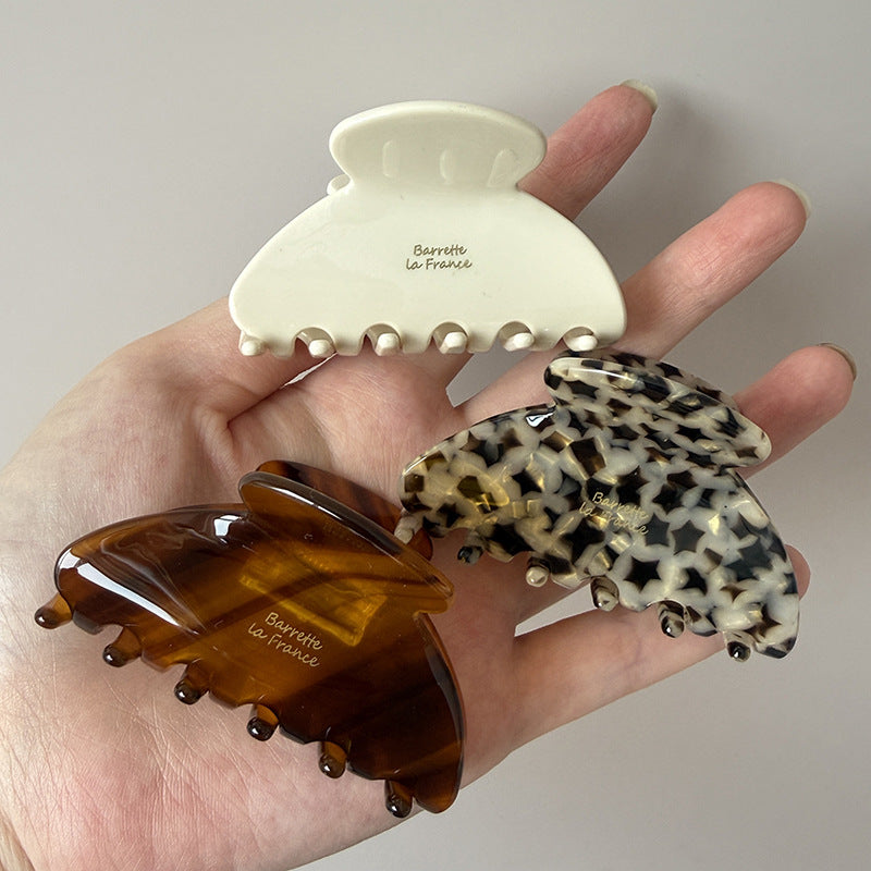 Scalloped Edge Acetate Hair Claw Clip - view 1