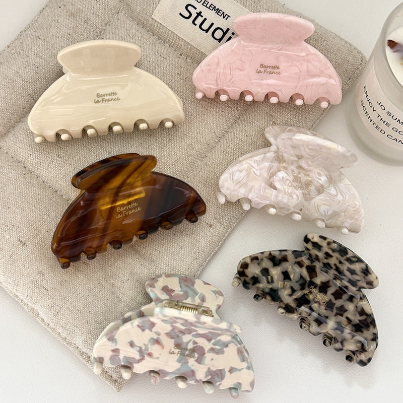 Scalloped Edge Acetate Hair Claw Clip - view 2