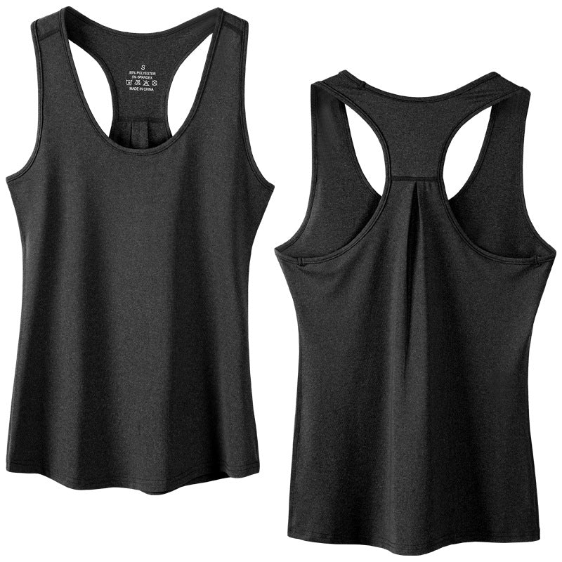 Breathable Racerback Tank Top For Yoga Workouts - Black