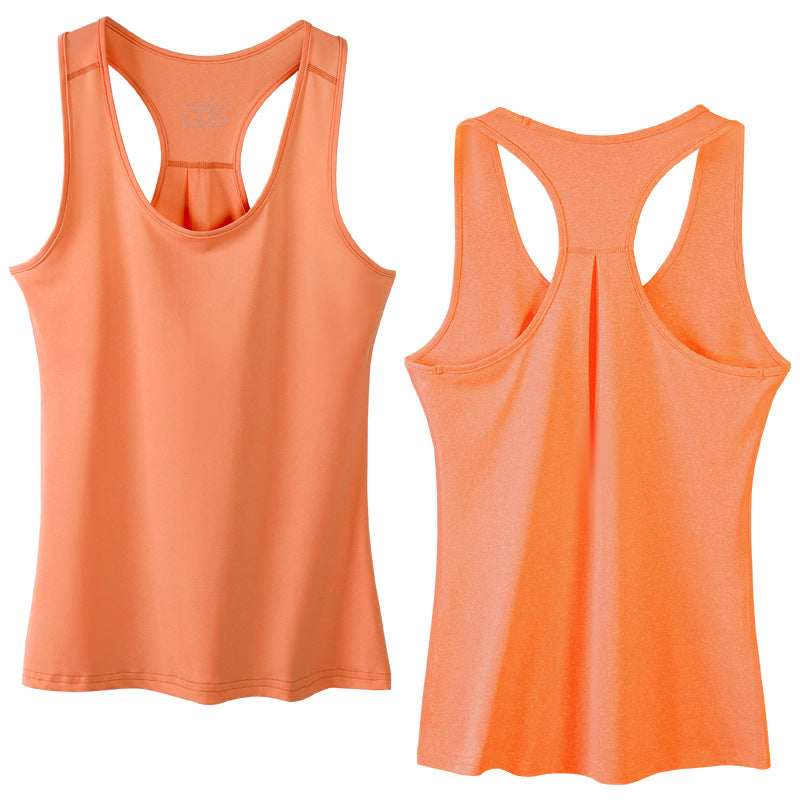 Breathable Racerback Tank Top For Yoga Workouts - Orange