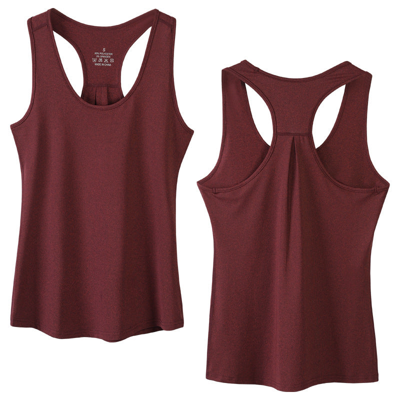 Breathable Racerback Tank Top For Yoga Workouts - Red