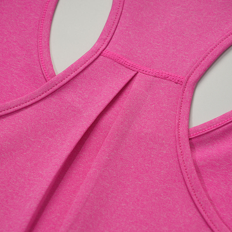 Breathable Racerback Tank Top For Yoga Workouts - Rose - 3
