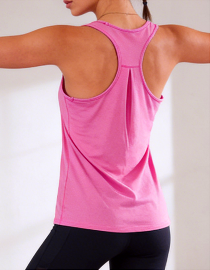 Breathable Racerback Tank Top For Yoga Workouts - Rose - 4