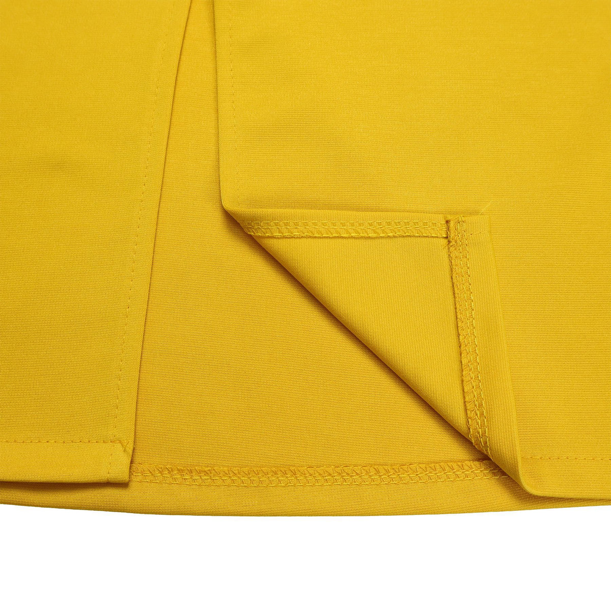 Cape Overlay V Neck Bodycon Midi Dress - Yellow - 2