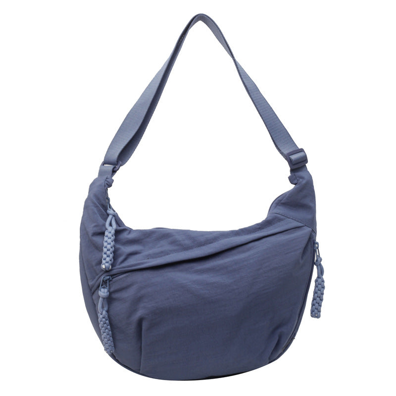 Slouchy Nylon Sling Crossbody Bag - Blue