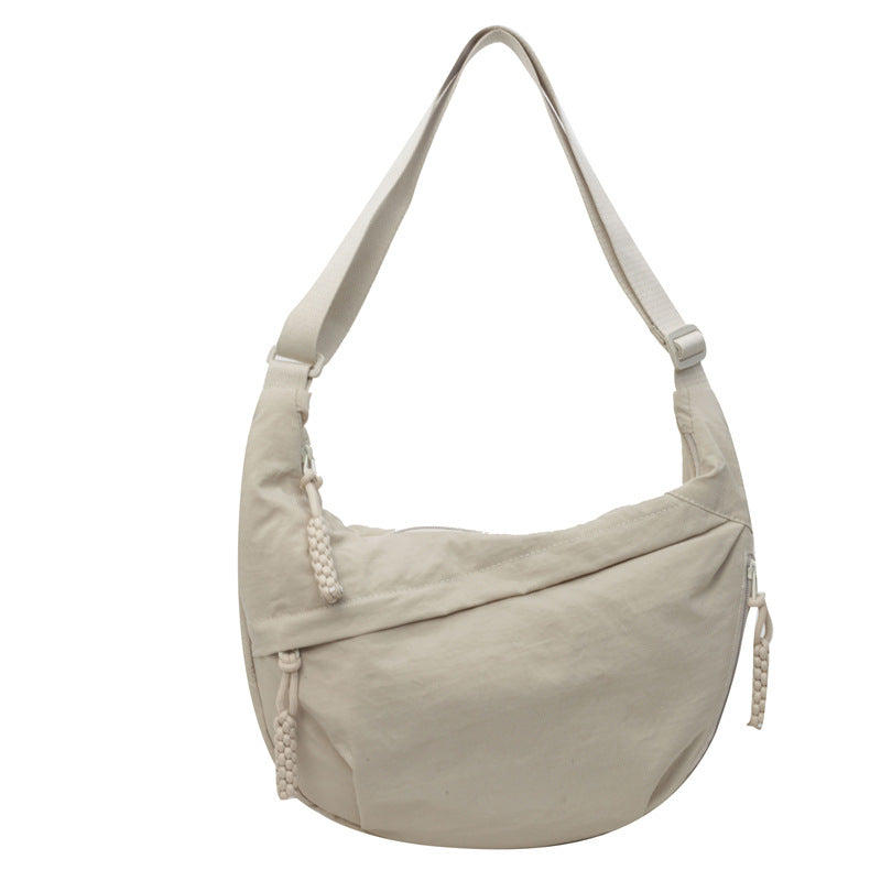 Slouchy Nylon Sling Crossbody Bag - OffWhite
