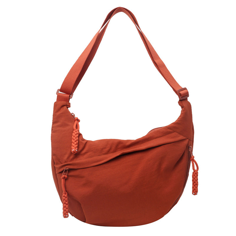 Slouchy Nylon Sling Crossbody Bag - Orange