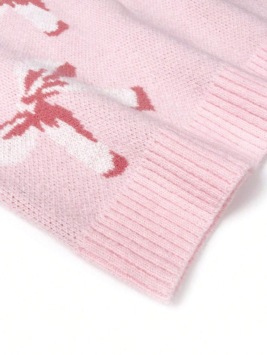 Coquette Bow Motif Knit Jumper - Pink - 3