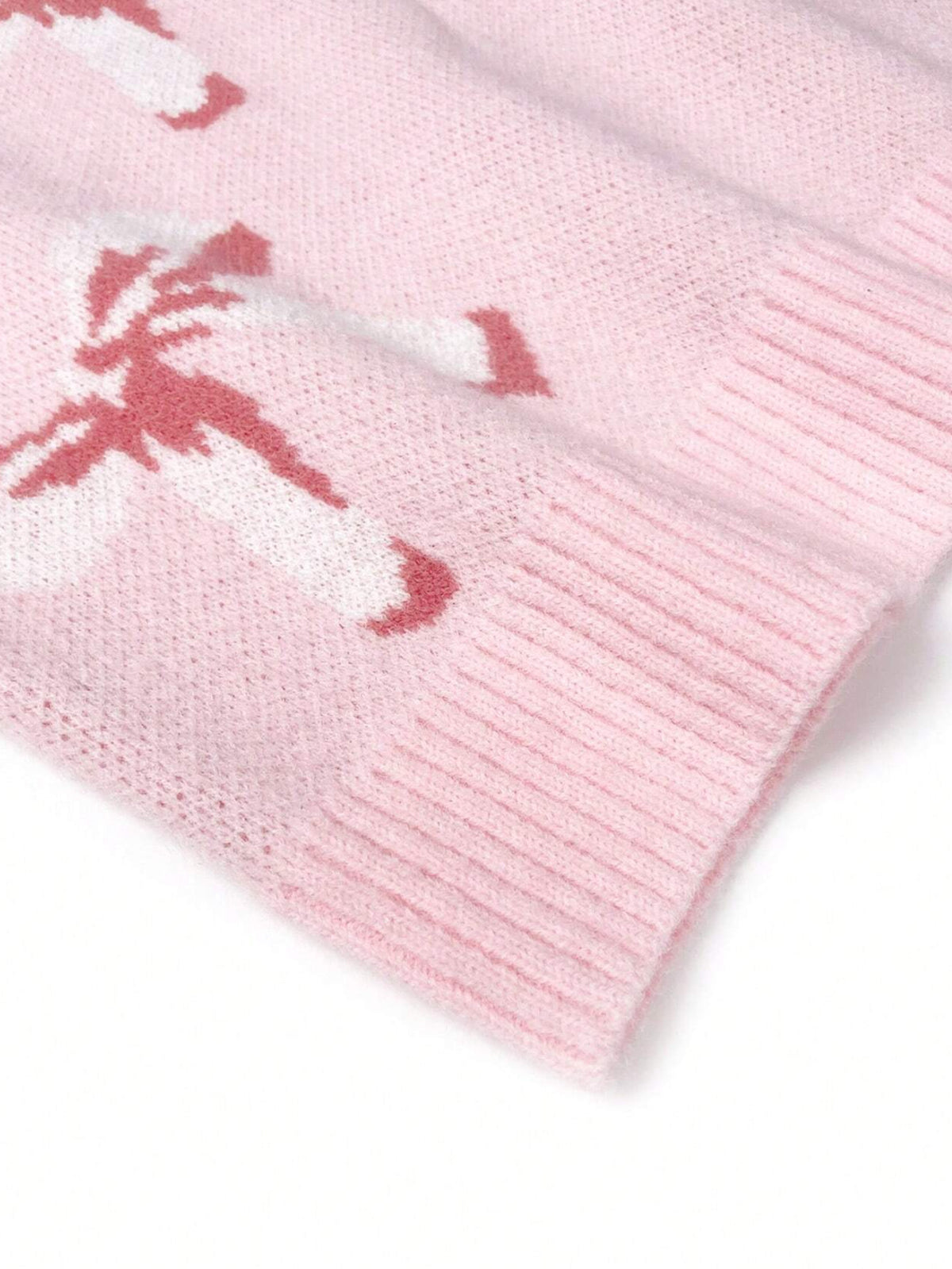 Coquette Bow Motif Knit Jumper - Pink - 3