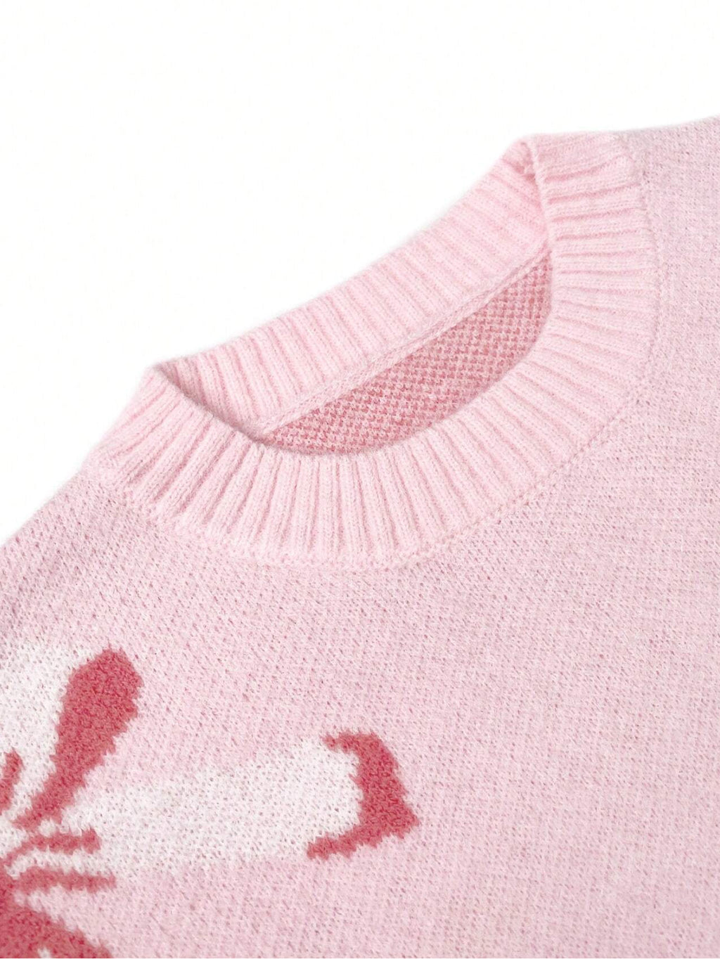 Coquette Bow Motif Knit Jumper - Pink - 4