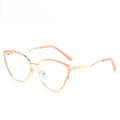 Curved Brow Cat Eye Glasses Frames - Pink
