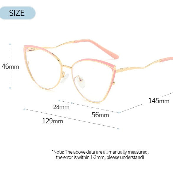 Curved Brow Cat Eye Glasses Frames - view 1