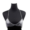 Metal Mesh Triangle Bralette Body Chain - Silvery