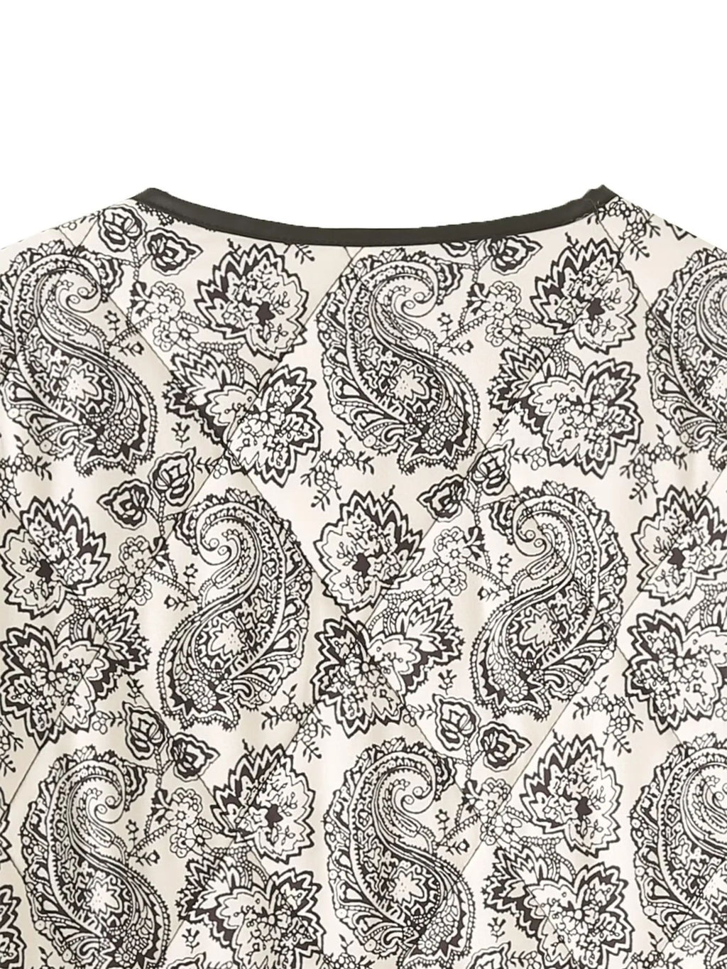 Paisley Quilted Reversible Button Jacket - Grey - 3