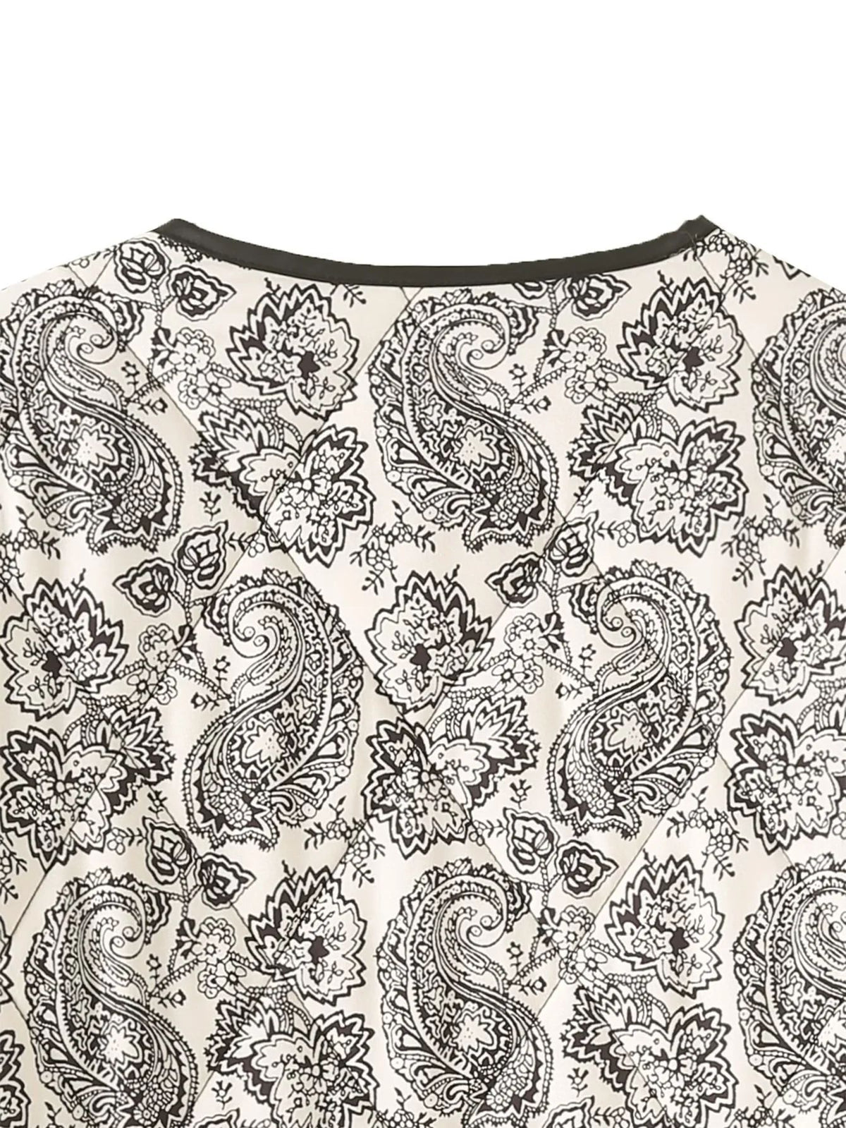 Paisley Quilted Reversible Button Jacket - Grey - 3