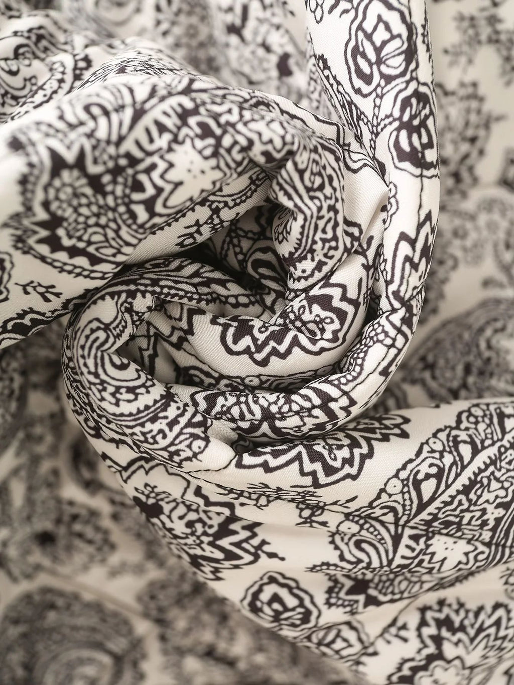 Paisley Quilted Reversible Button Jacket - Grey - 4