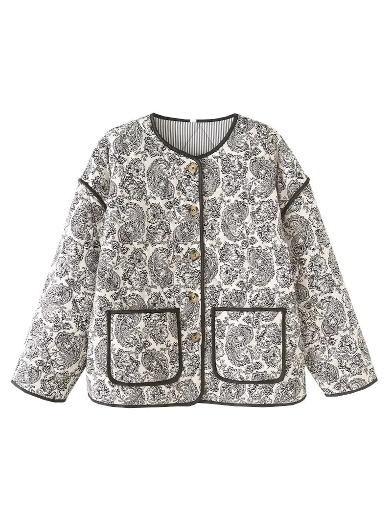 Paisley Quilted Reversible Button Jacket - view 1