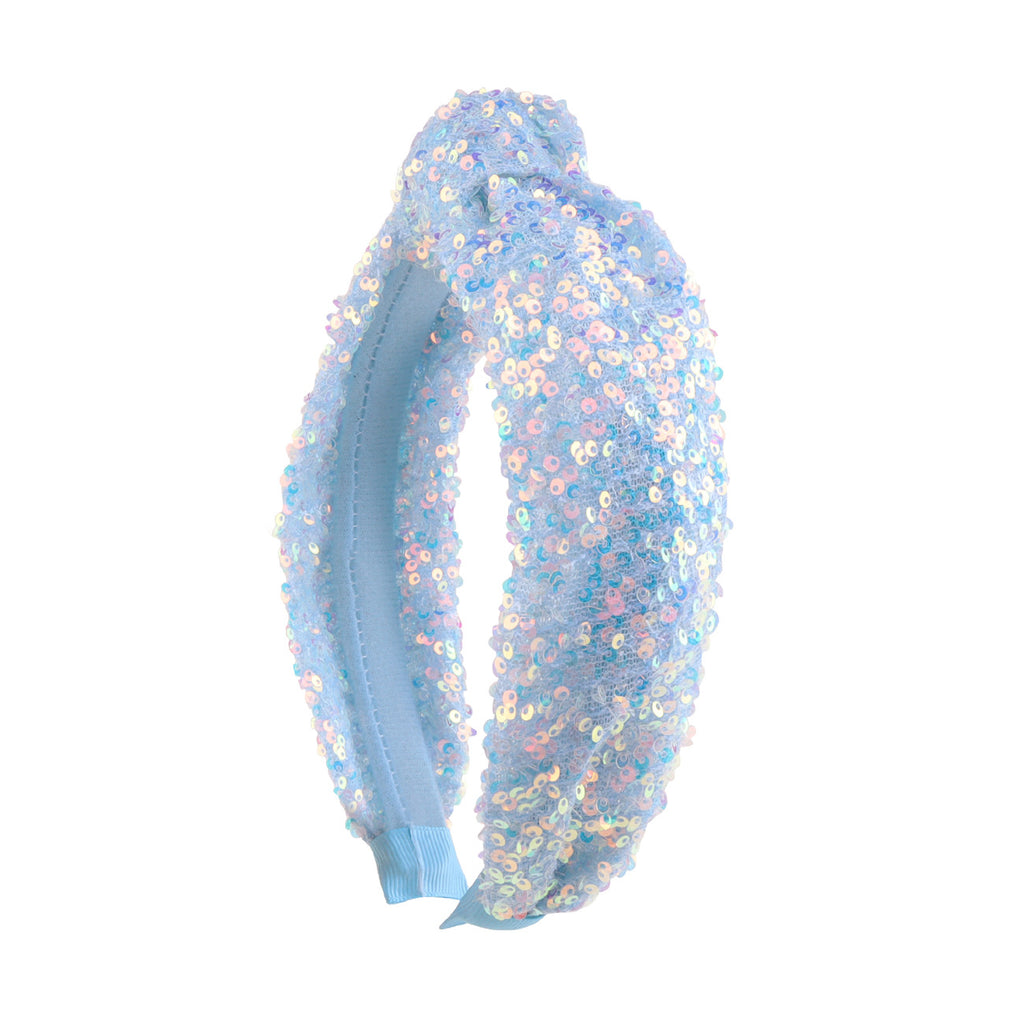 Glitter Chunky Knot Padded Headband - Blue