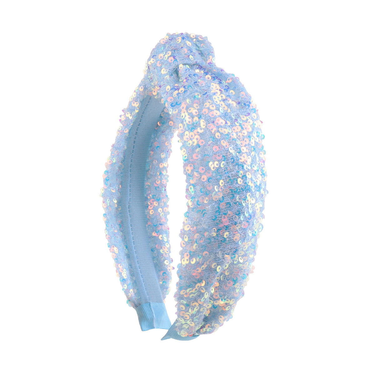 Glitter Chunky Knot Padded Headband - Blue