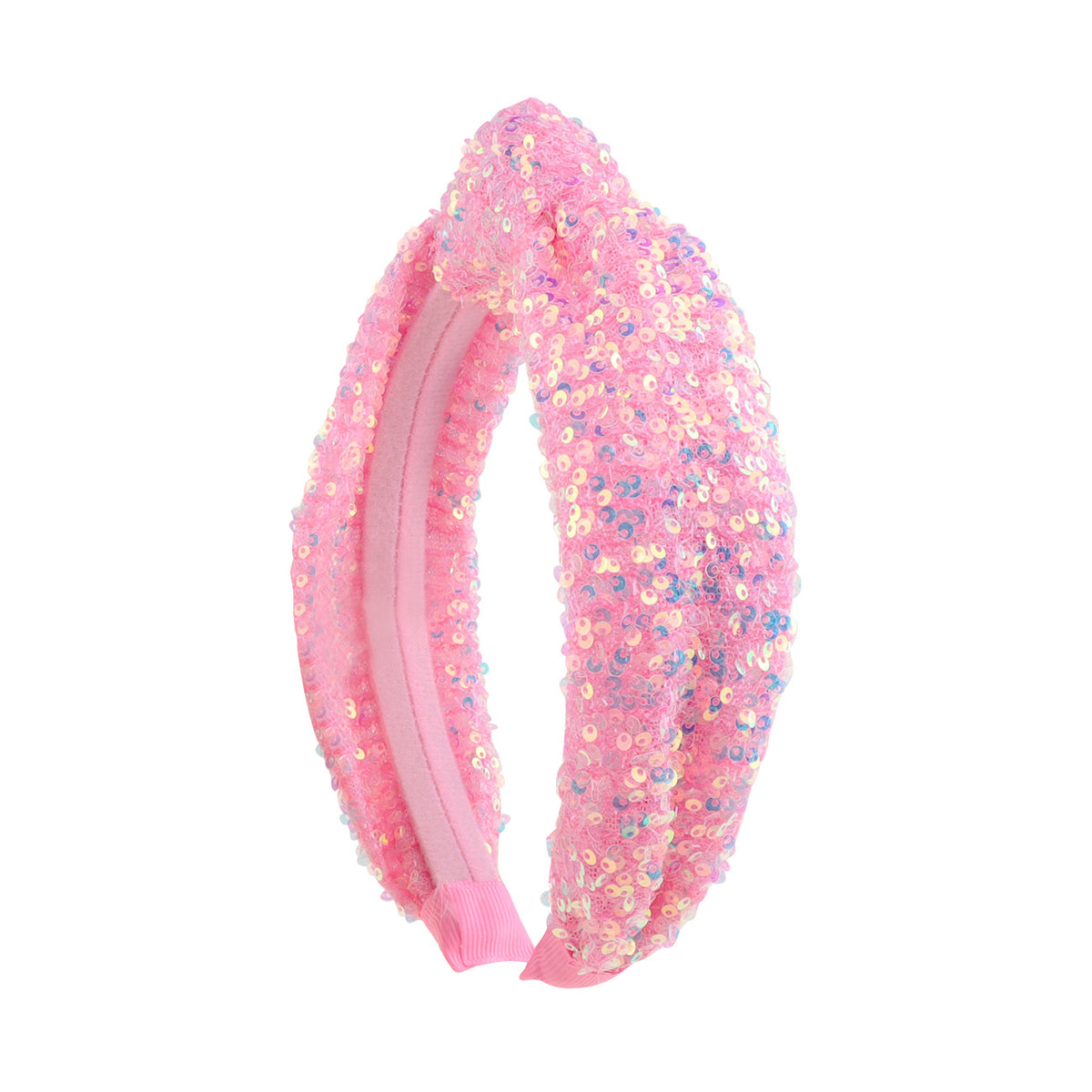 Glitter Chunky Knot Padded Headband - Pink02