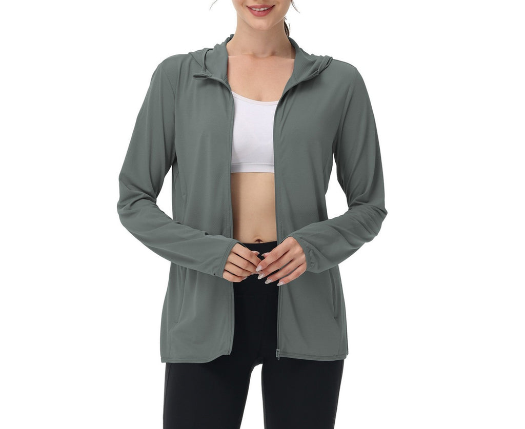 Lightweight Zip Up Sun Protection Shirt - Green
