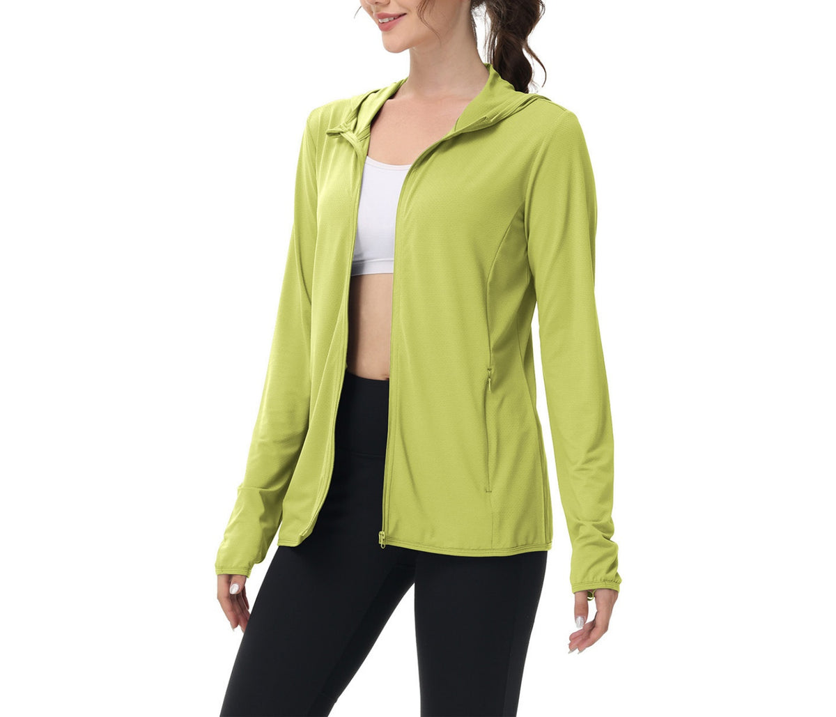 Lightweight Zip Up Sun Protection Shirt - Yellow