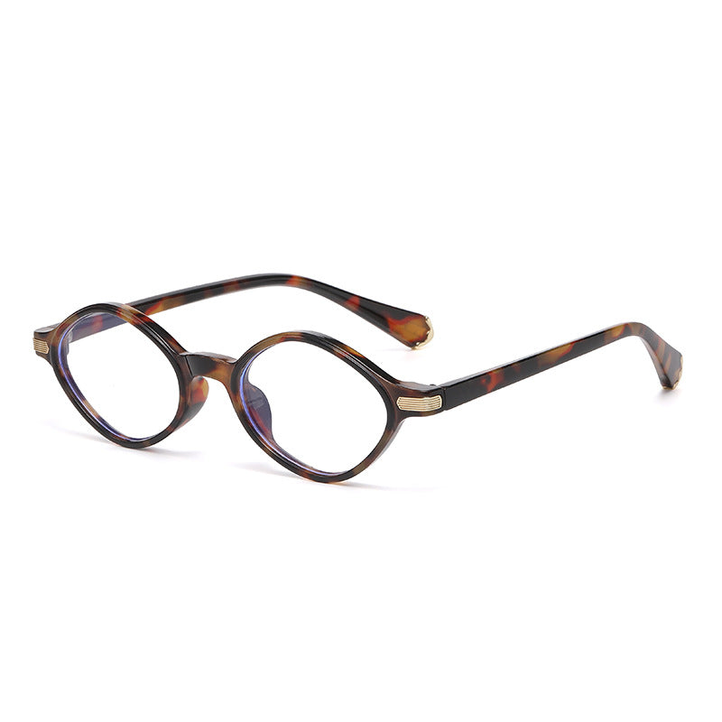 Retro Faceted Oval Frame Sunglasses - Color_10