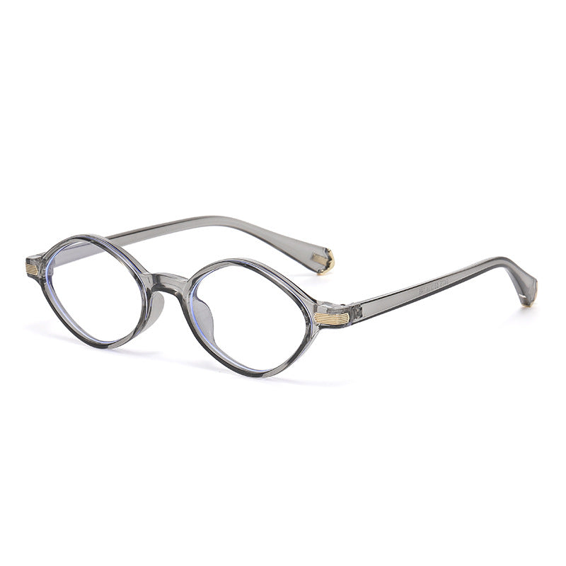 Retro Faceted Oval Frame Sunglasses - Color_11