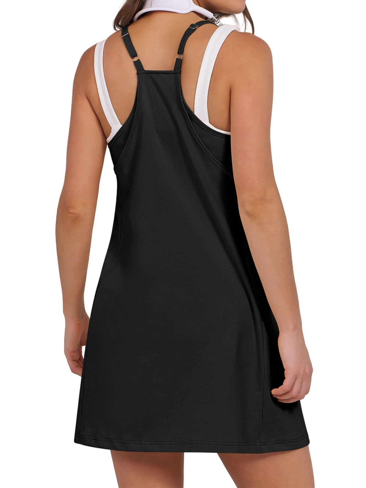 Square-Neck Cami Mini Romper with Attached Shorts - view 3