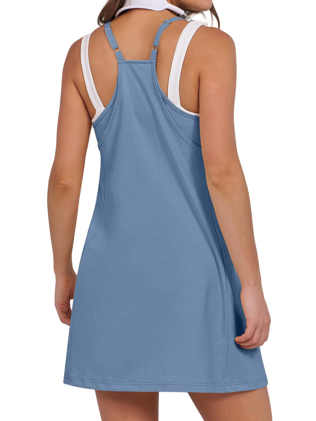 Square-Neck Cami Mini Romper with Attached Shorts - view 8