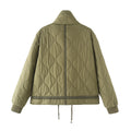 Onion Quilted Stand Collar Jacket - Green