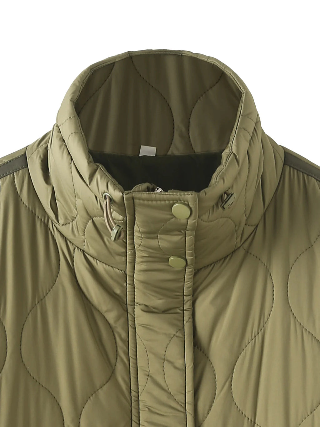Onion Quilted Stand Collar Jacket - Green - 1
