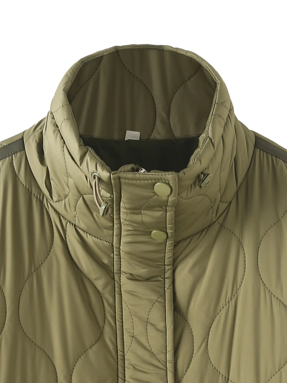Onion Quilted Stand Collar Jacket - Green - 1