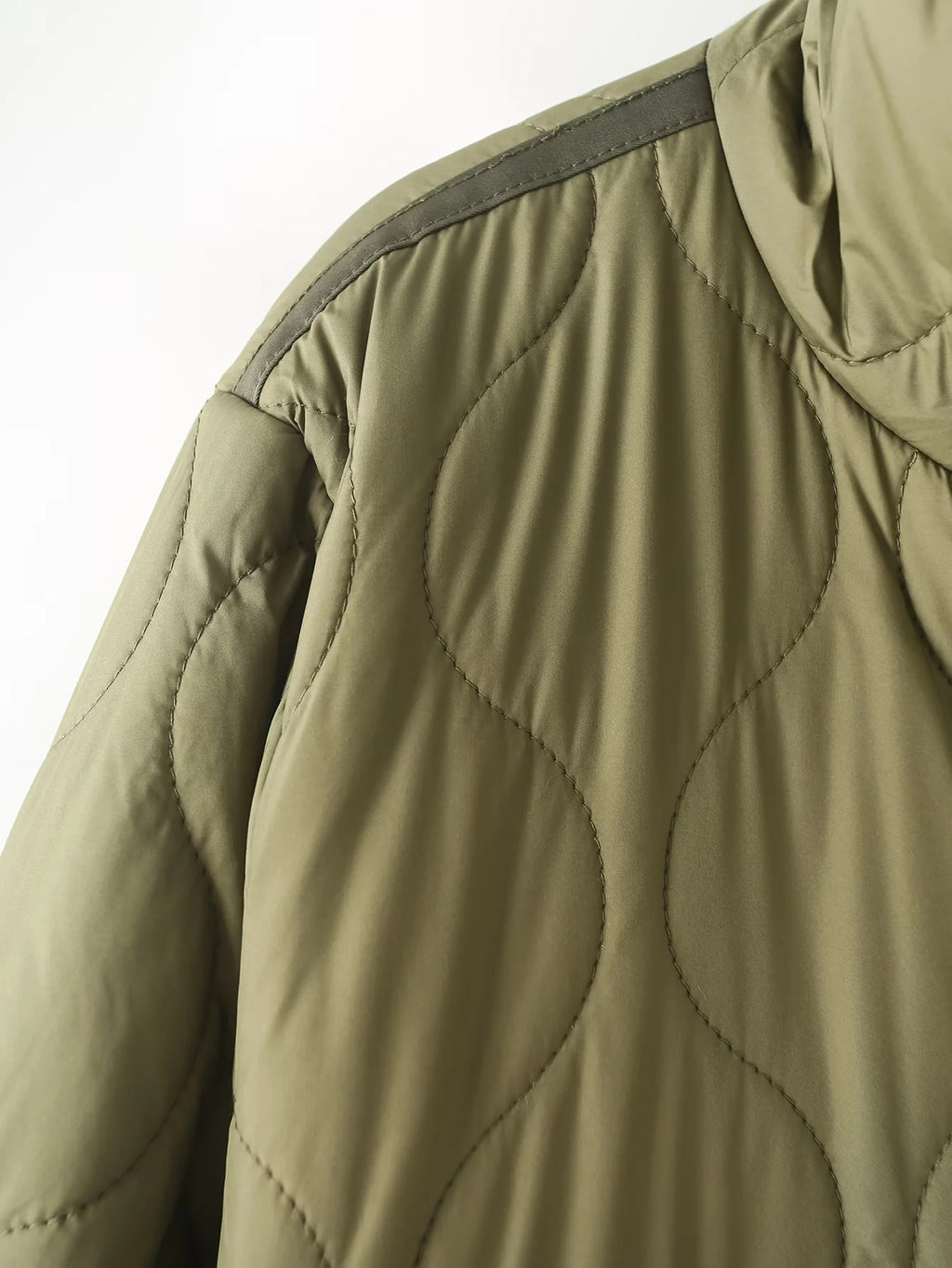 Onion Quilted Stand Collar Jacket - Green - 3