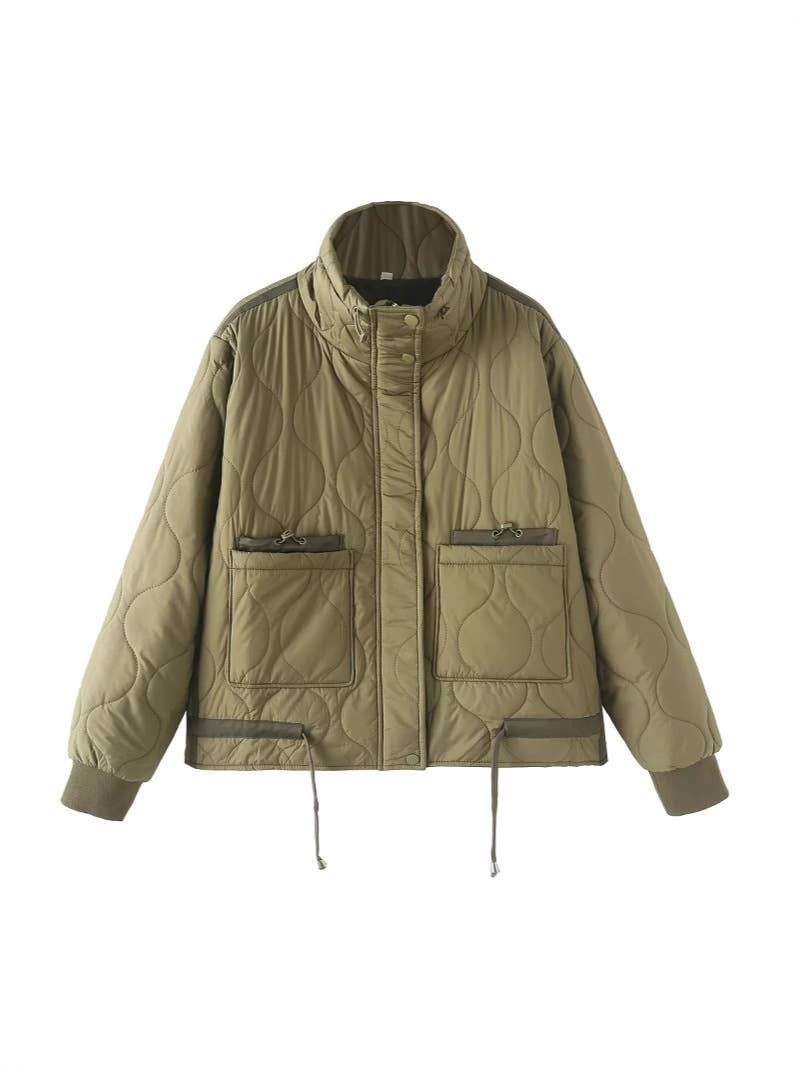 Onion Quilted Stand Collar Jacket