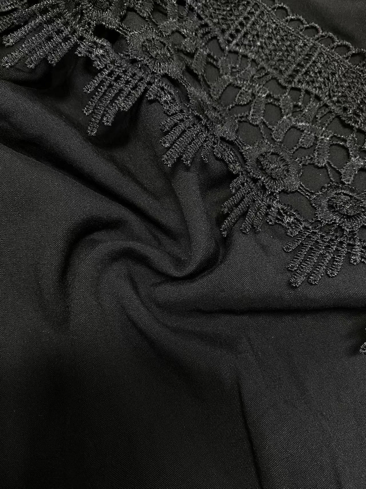 Lace Trim Split Leg Palazzo Pants - view 1