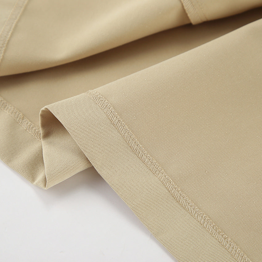 Oversized Point Collar Button Front Jacket - Khaki - 20