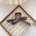 Matte Leopard Bow and Bar Hair Claw - NO01