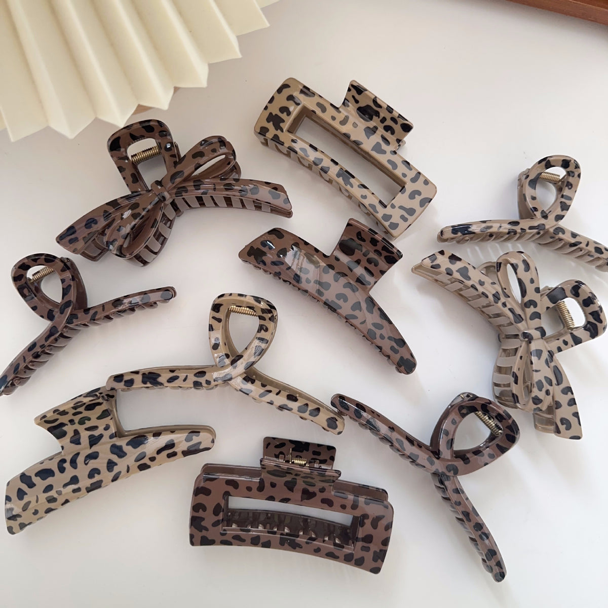 Matte Leopard Bow and Bar Hair Claw - view 2