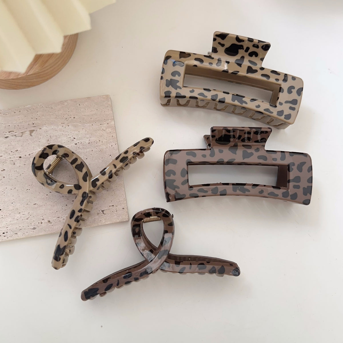 Matte Leopard Bow and Bar Hair Claw - view 3