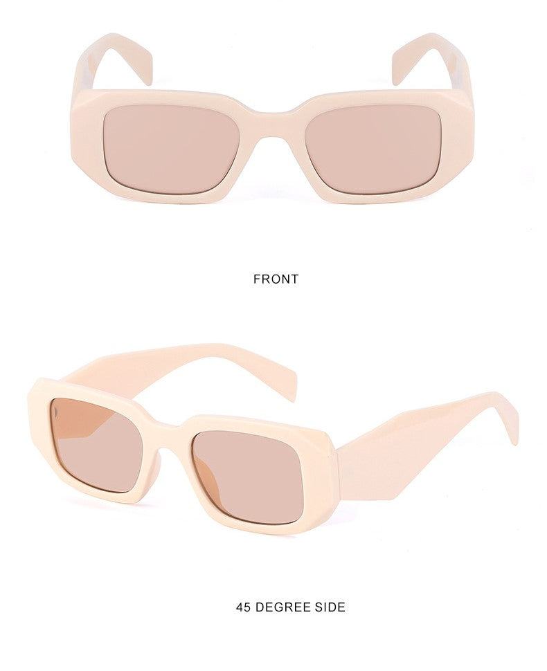Chunky Rectangle Wide Arm Sunglasses - Pink - 1