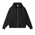 Oversized Athletic Zip Up Hoodie - Black