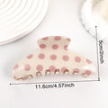 Large Polka Dot Hair Claw Clip with Glossy Finish - Pink