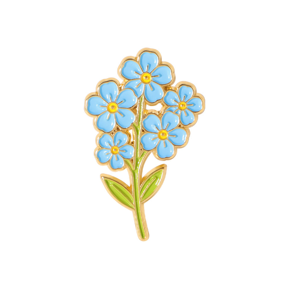 Wildflower Enamel Pin Brooch Botanical Design - C3