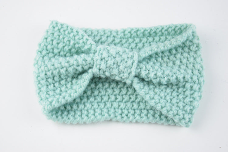 Seed Stitch Knot Bow Headband - 07Mint