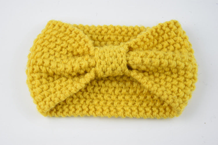 Seed Stitch Knot Bow Headband - 08yellow