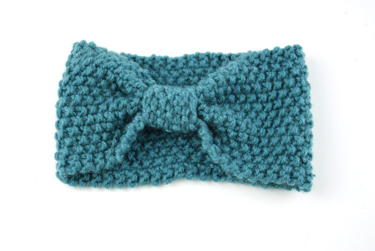 Seed Stitch Knot Bow Headband - 11teal
