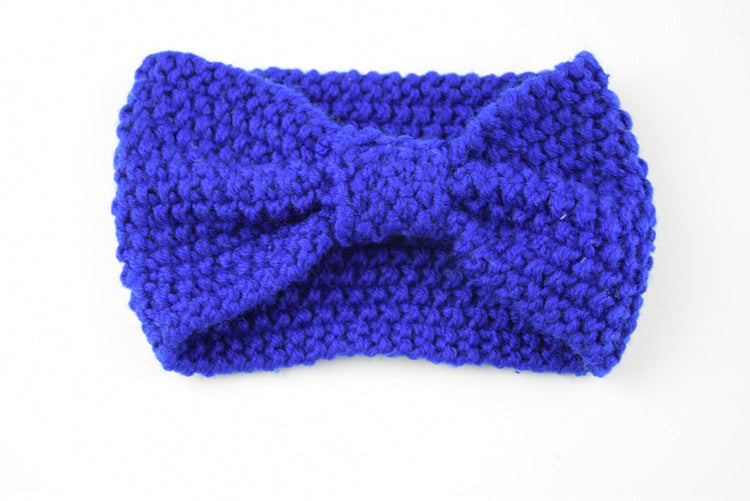 Seed Stitch Knot Bow Headband - 13Royal