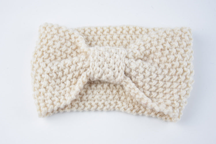 Seed Stitch Knot Bow Headband - 15beige